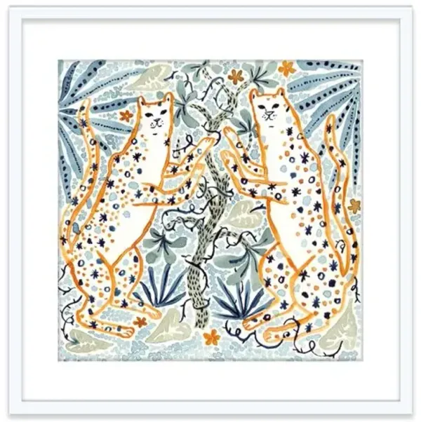Painting - Vikki Chu - Leopards Painting - Blue