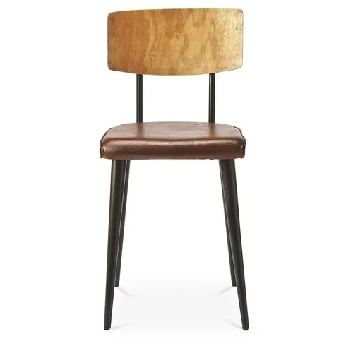 Charles Side Chair - Brown Leather