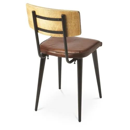 Charles Side Chair - Brown Leather