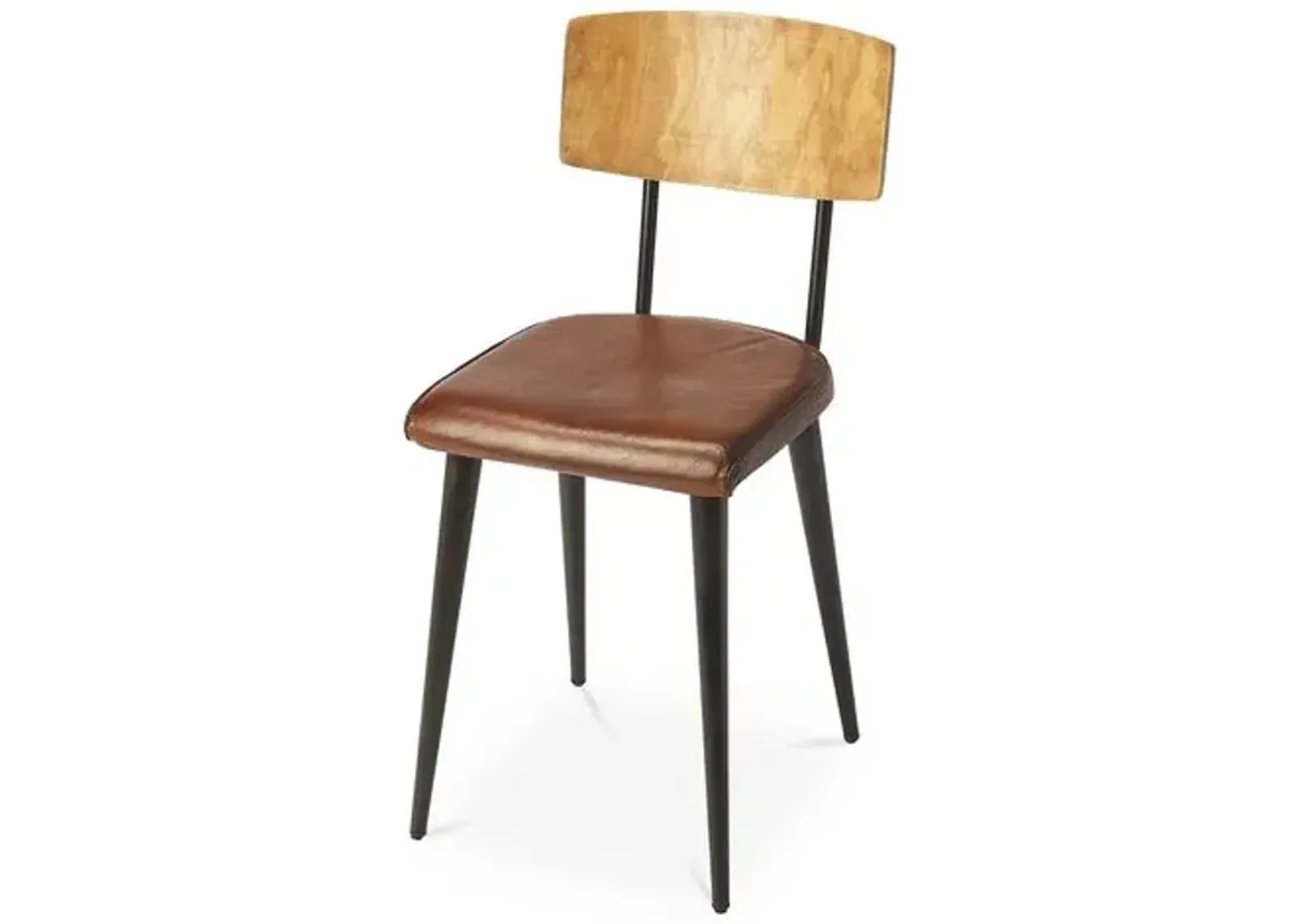 Charles Side Chair - Brown Leather