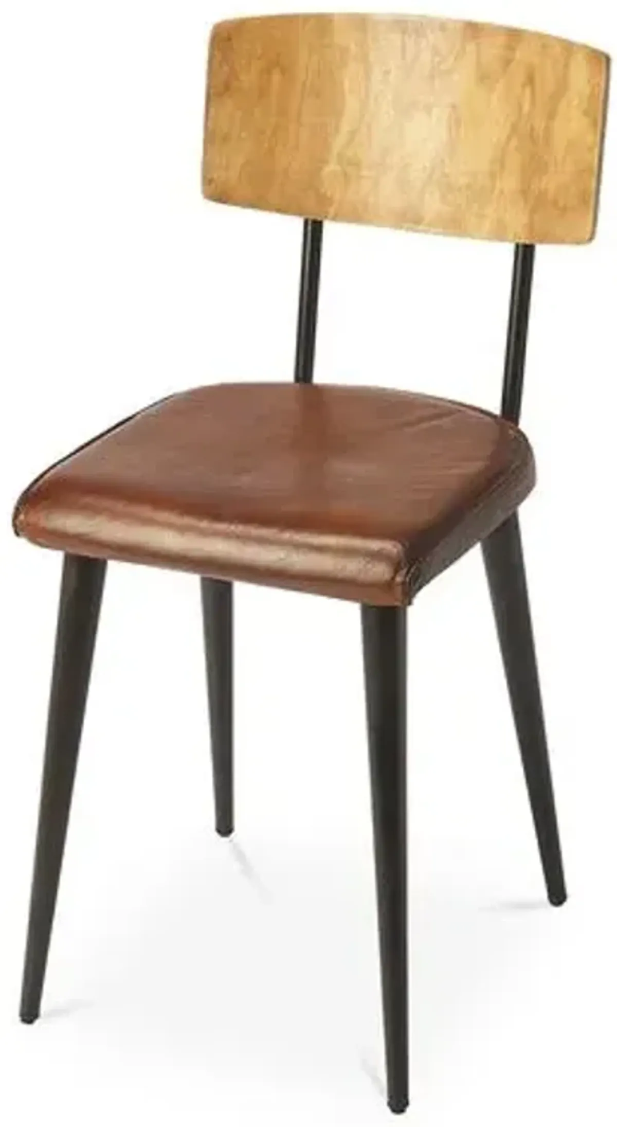 Charles Side Chair - Brown Leather