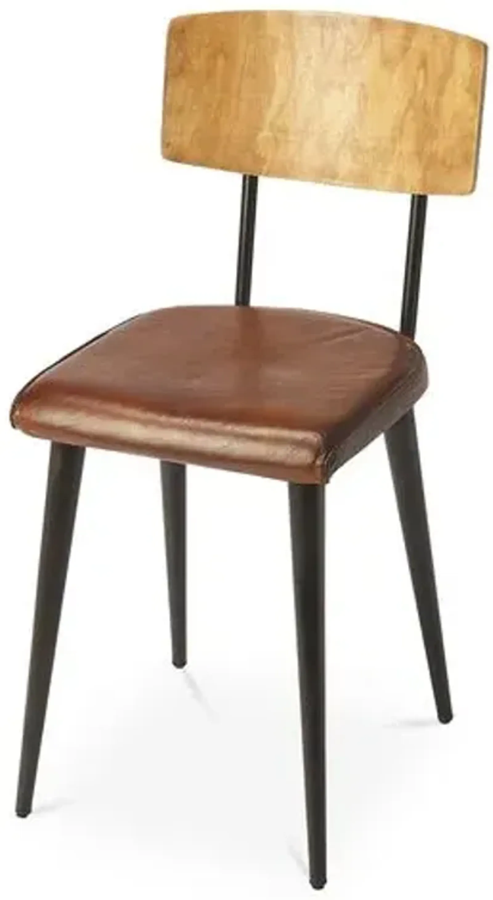 Charles Side Chair - Brown Leather