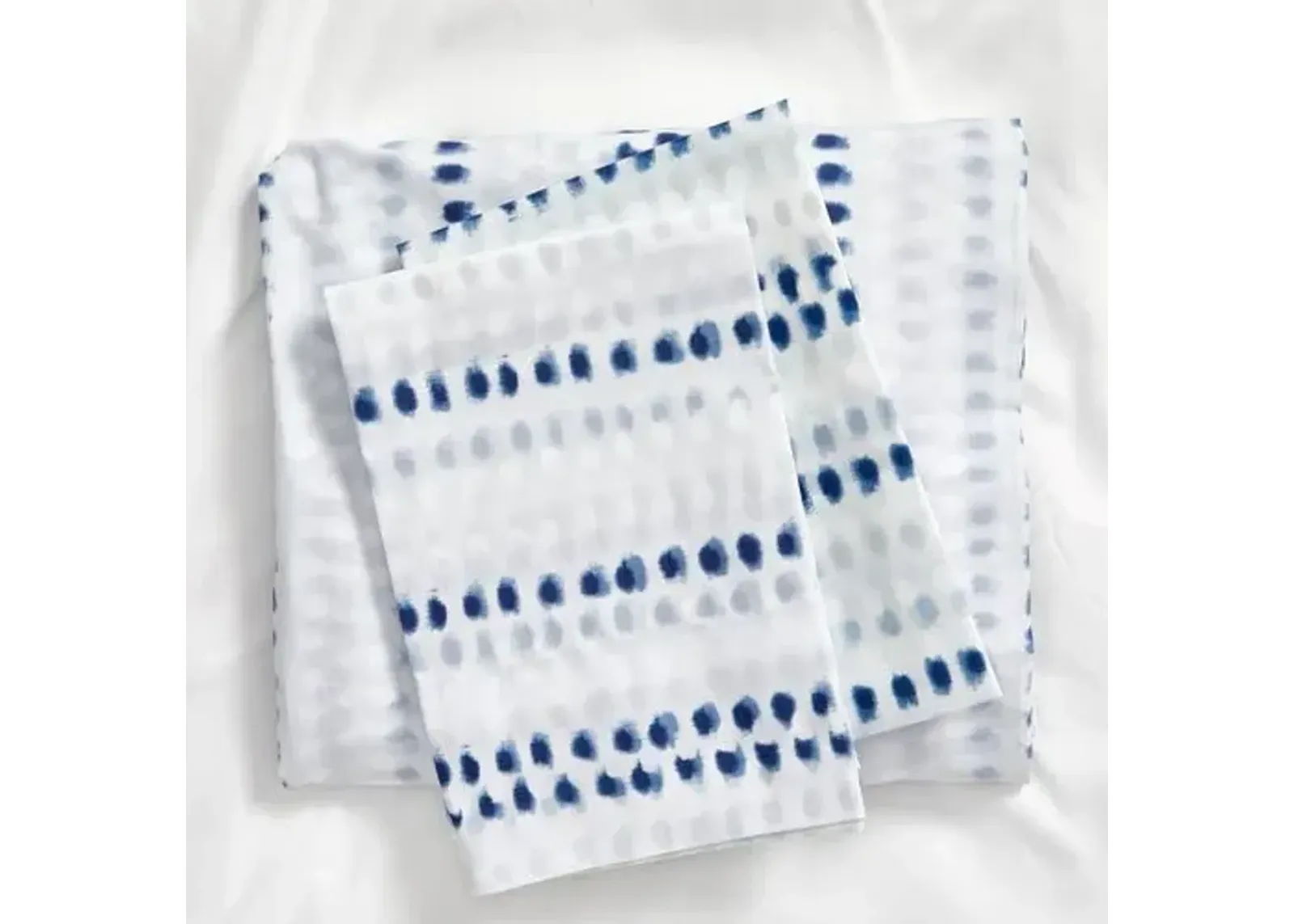 Ink Dots Sheet Set - Blue - Pine Cone Hill, 300 Thread Count, Egyptian Cotton Sateen, Soft and Luxurious