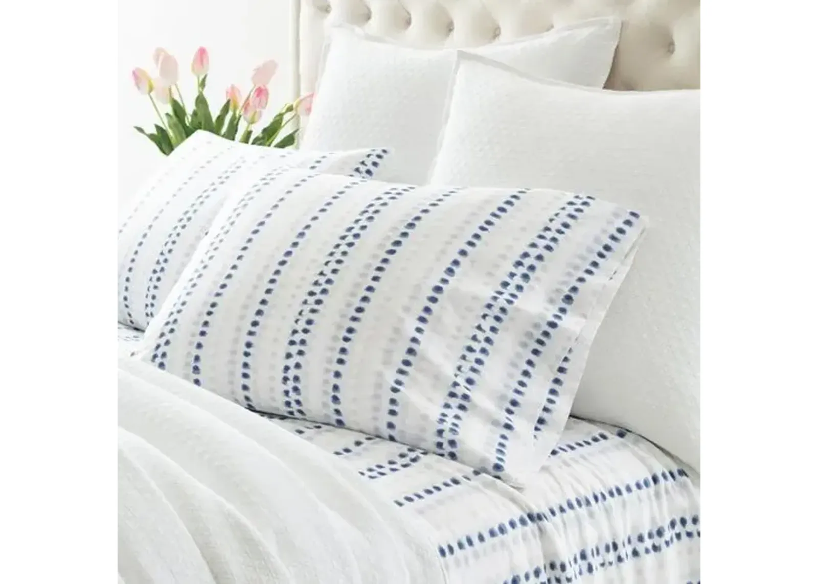 Ink Dots Sheet Set - Blue - Pine Cone Hill, 300 Thread Count, Egyptian Cotton Sateen, Soft and Luxurious