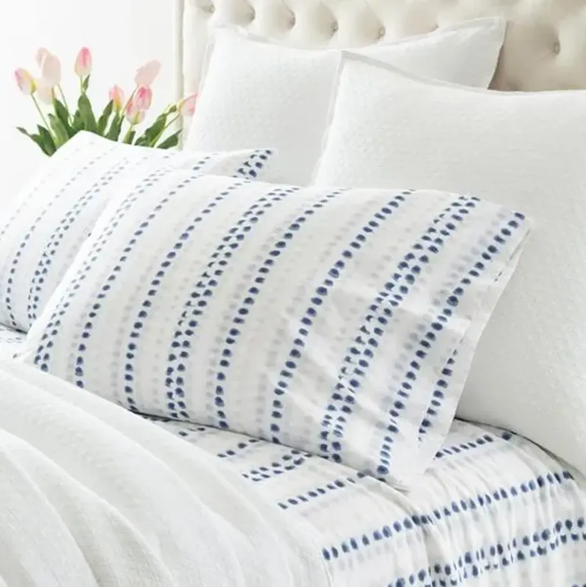 Ink Dots Sheet Set - Blue - Pine Cone Hill, 300 Thread Count, Egyptian Cotton Sateen, Soft and Luxurious