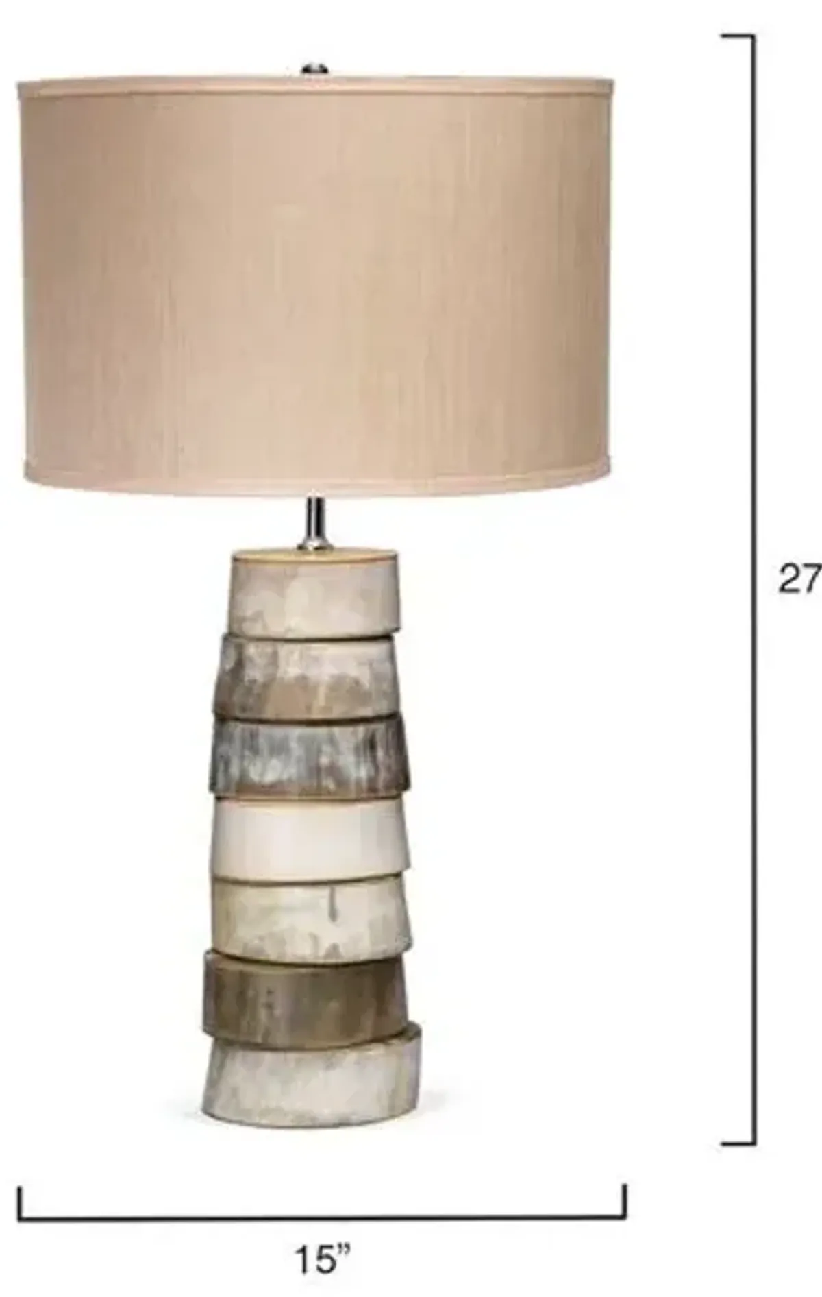 Stacked Horn Table Lamp - Grey/Cream - Jamie Young Co.