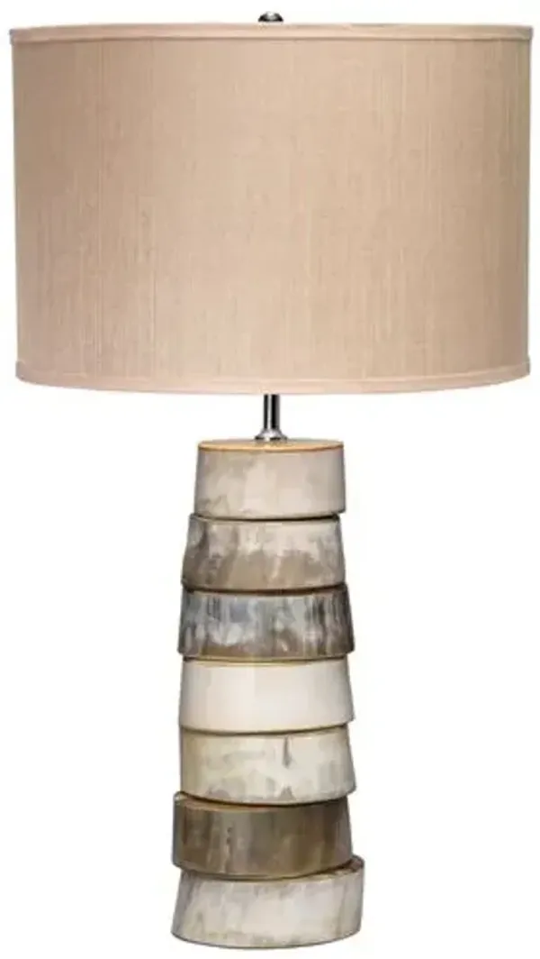 Stacked Horn Table Lamp - Grey/Cream - Jamie Young Co.