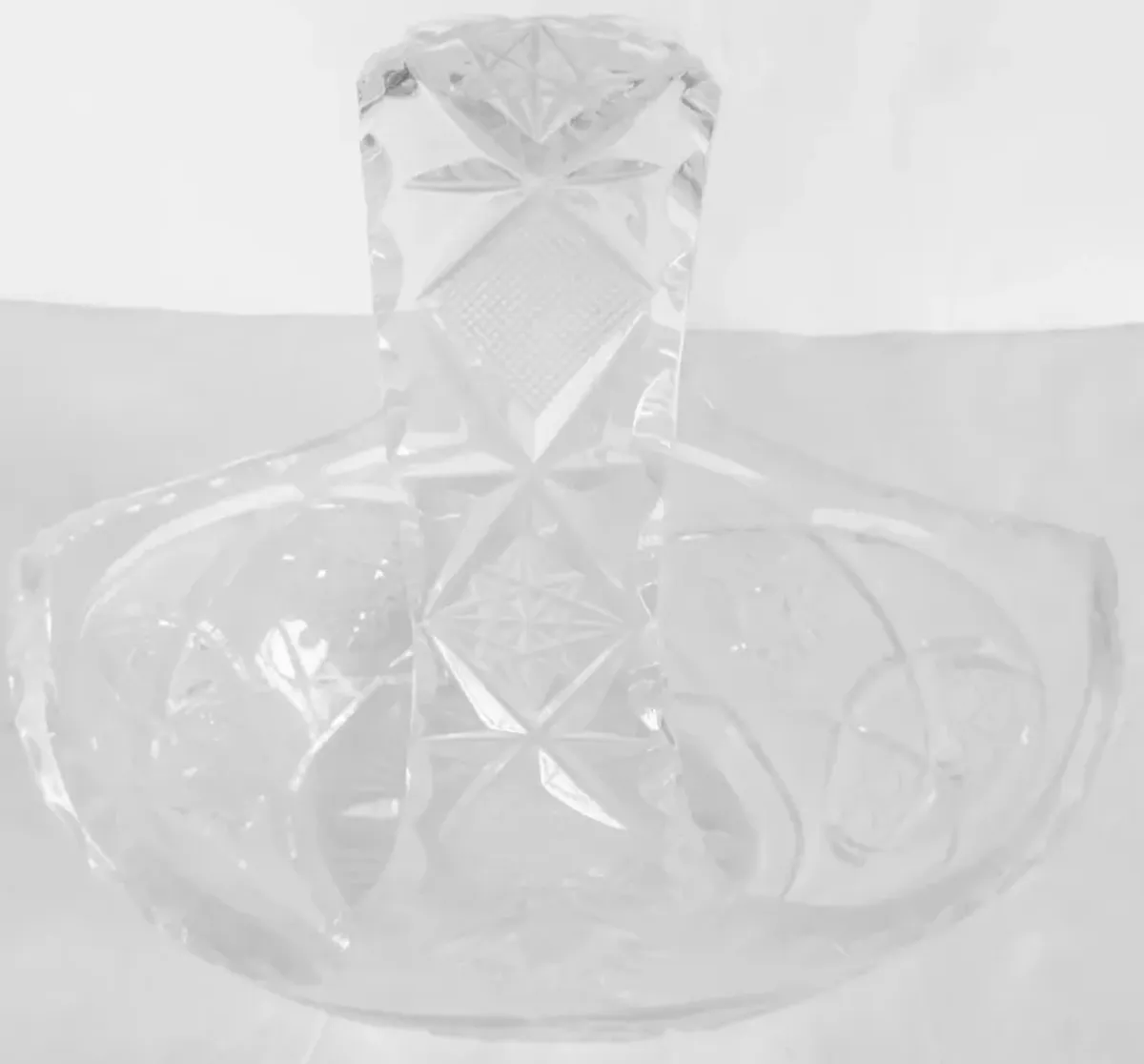 1920s Cut Crystal Basket - The Emporium Ltd. - Clear