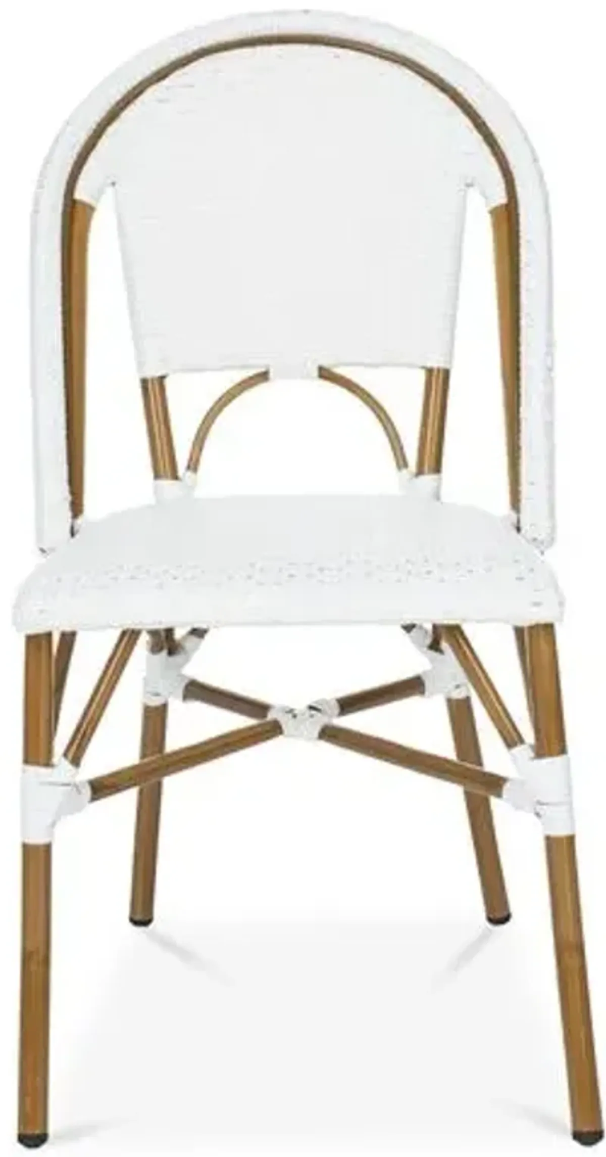 Set of 2 Odeon Stackable Outdoor Bistro Side Chairs - White