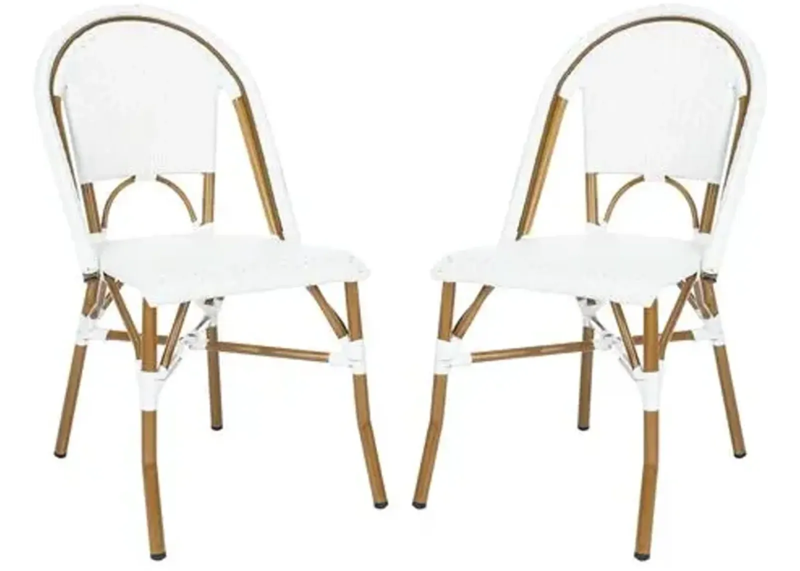 Set of 2 Salcha Outdoor Bistro Chairs - White