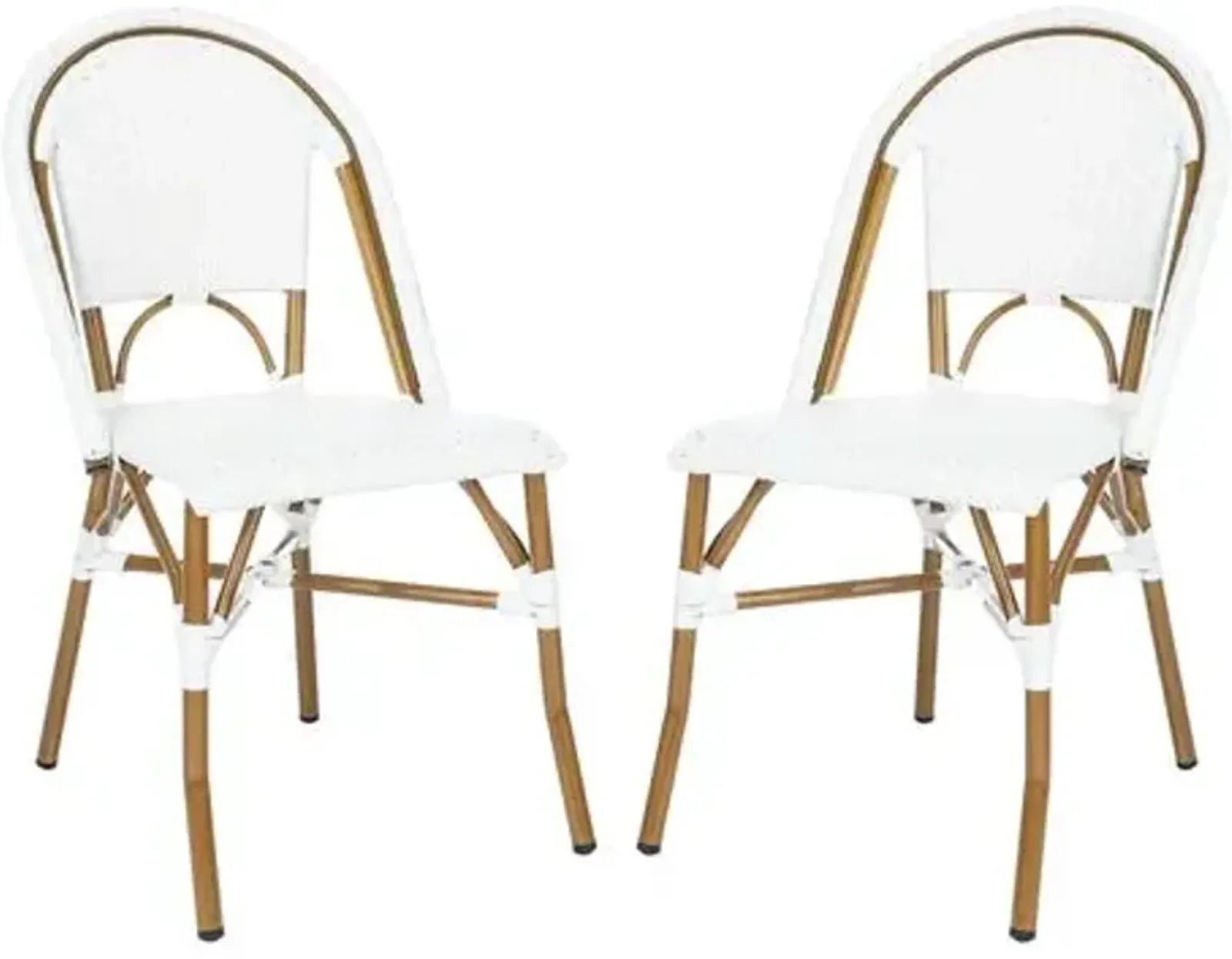 Set of 2 Salcha Outdoor Bistro Chairs - White