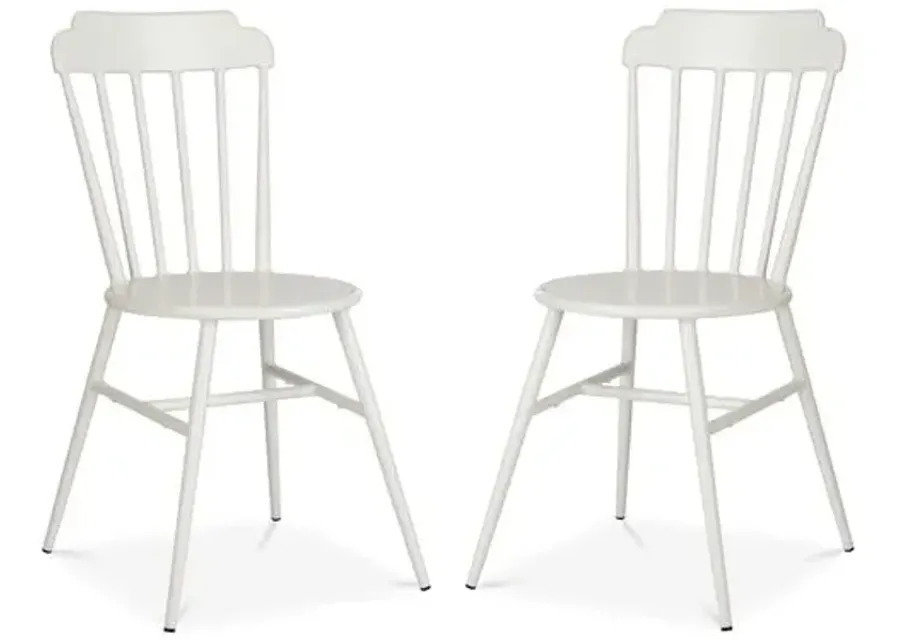 Set of 2 Broderick Outdoor Side Chairs - White