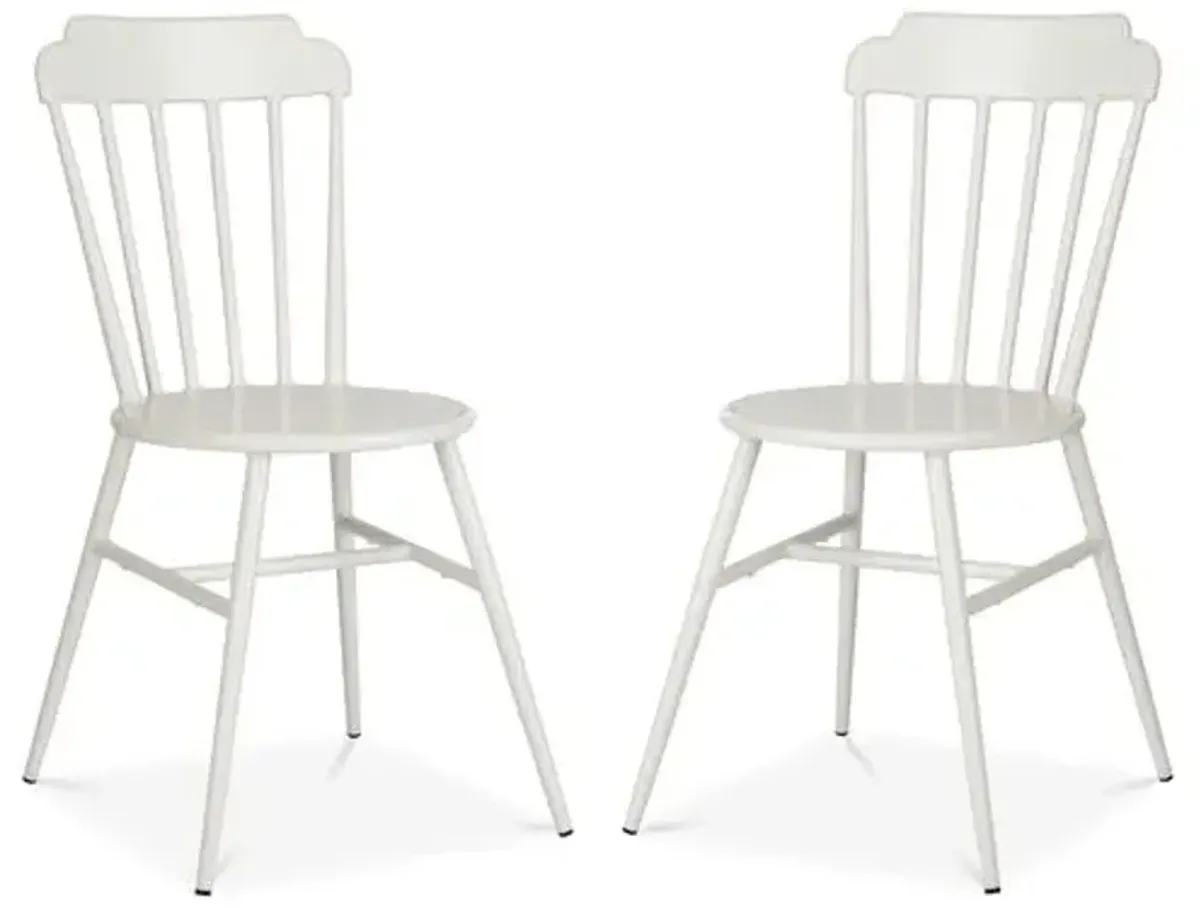 Set of 2 Broderick Outdoor Side Chairs - White