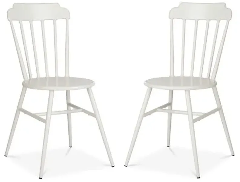 Set of 2 Broderick Outdoor Side Chairs - White