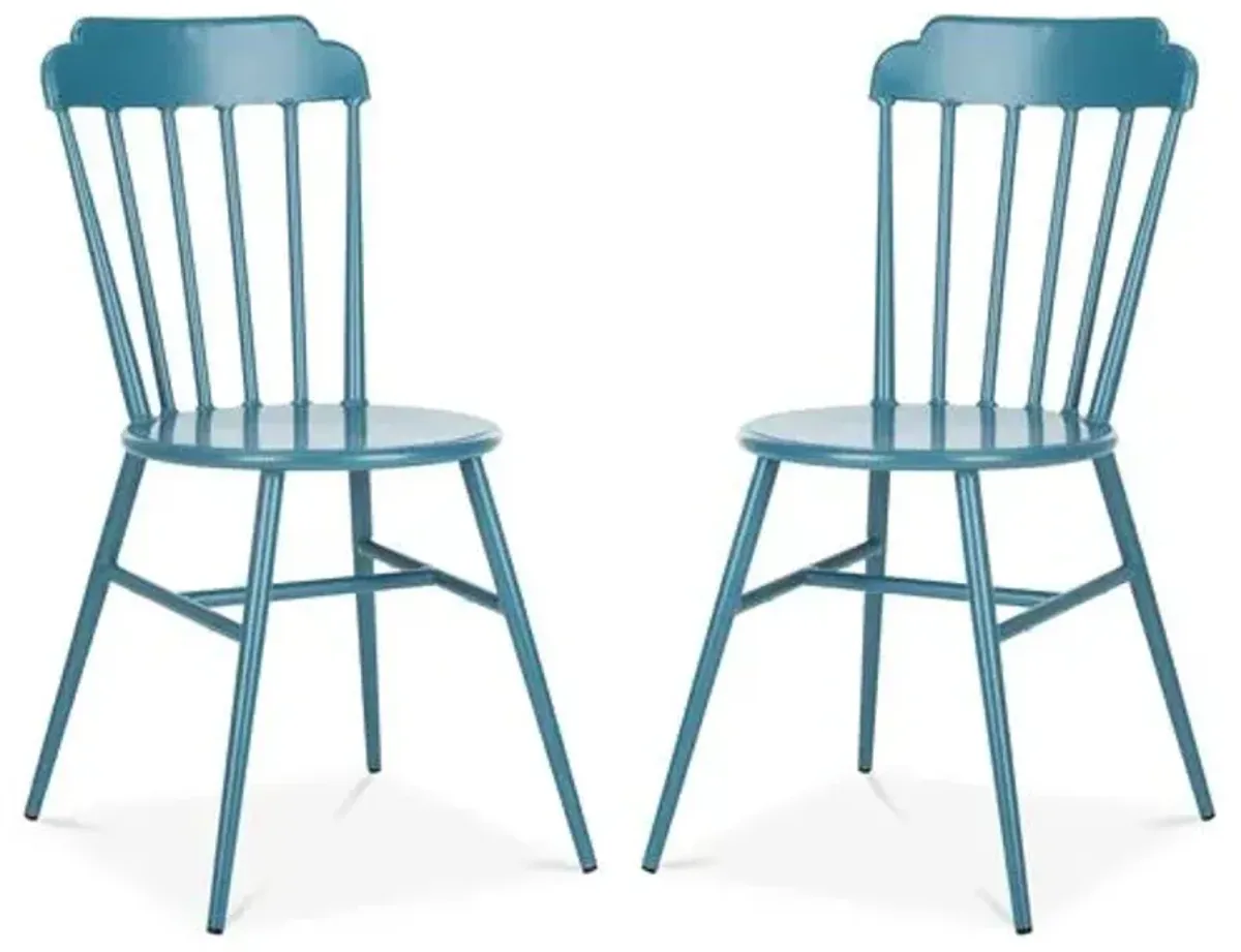 Set of 2 Broderick Outdoor Side Chairs - Cerulean - Blue