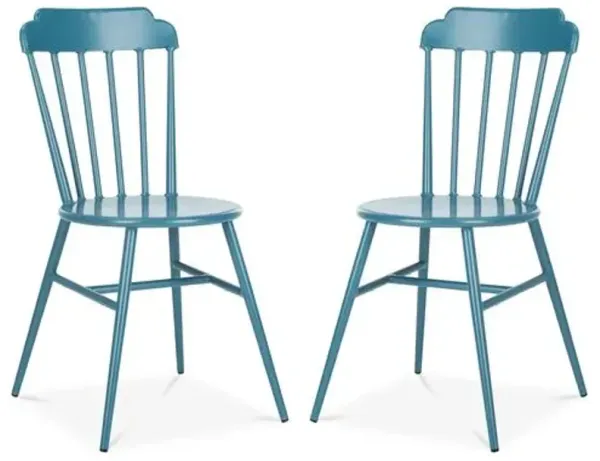Set of 2 Broderick Outdoor Side Chairs - Blue