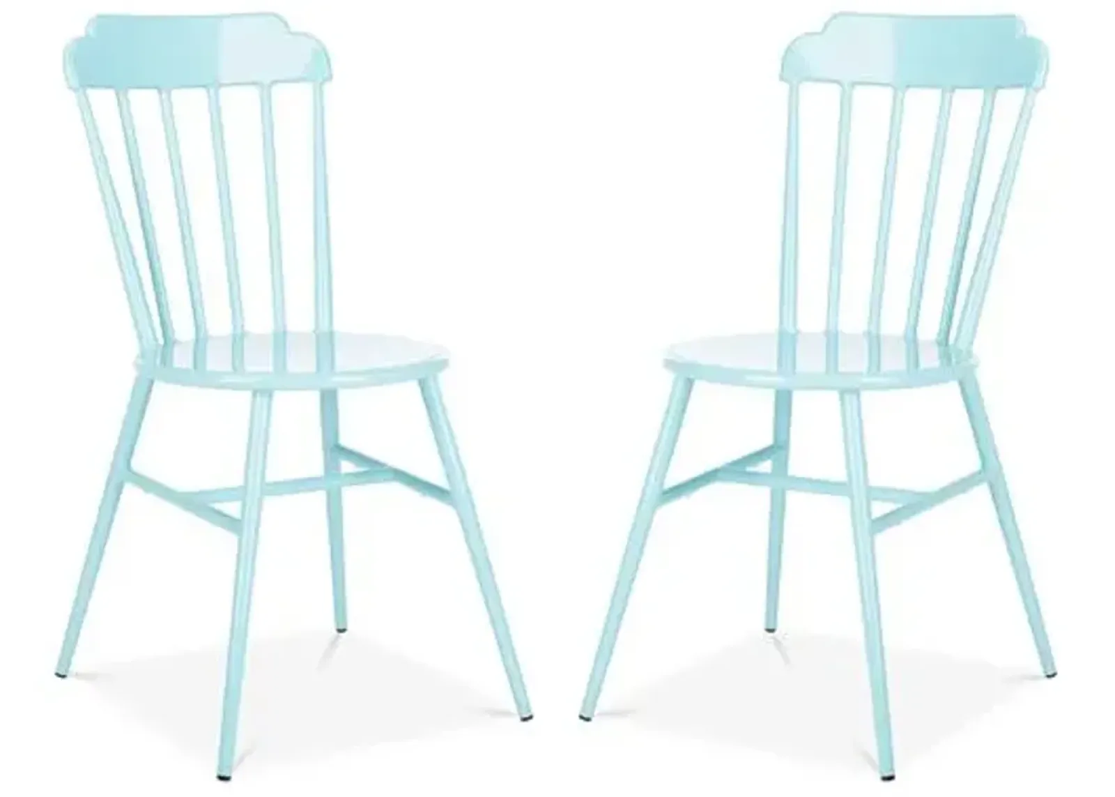 Set of 2 Broderick Outdoor Side Chairs - Baby Blue