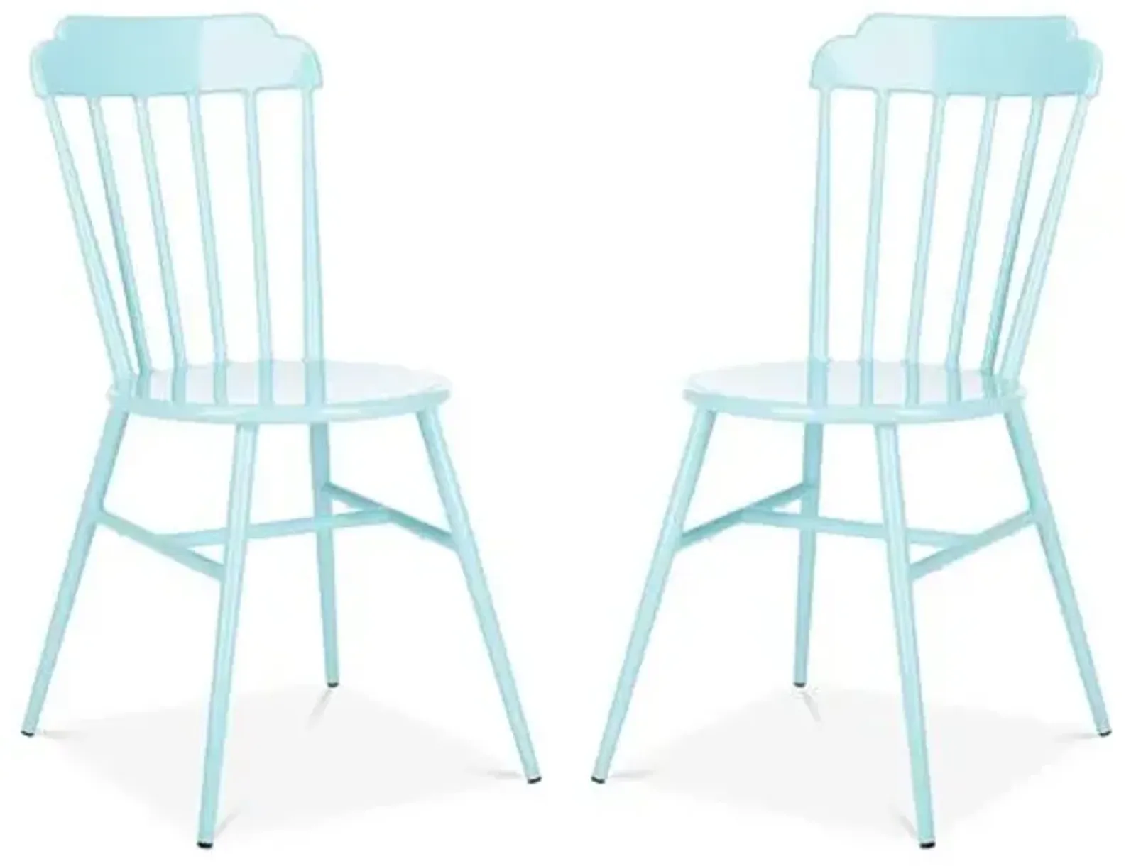 Set of 2 Broderick Outdoor Side Chairs - Baby Blue