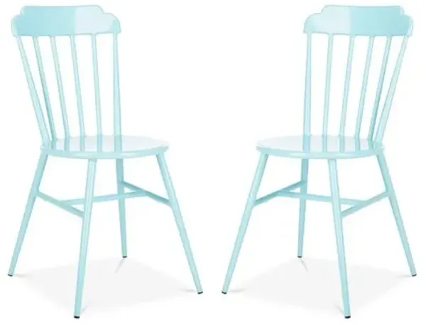 Set of 2 Broderick Outdoor Side Chairs - Blue