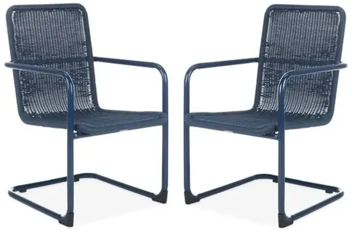 Set of 2 Outdoor Hutton Chairs - Navy - Blue