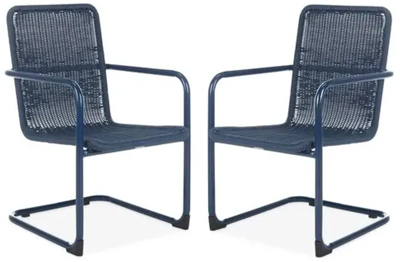 Set of 2 Outdoor Hutton Chairs - Navy - Blue