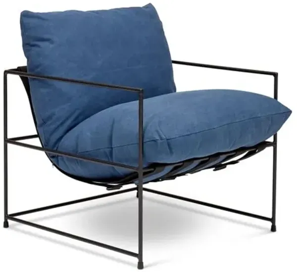 Holden Iron Accent Chair - Blue, Comfortable, Durable, Cushioned