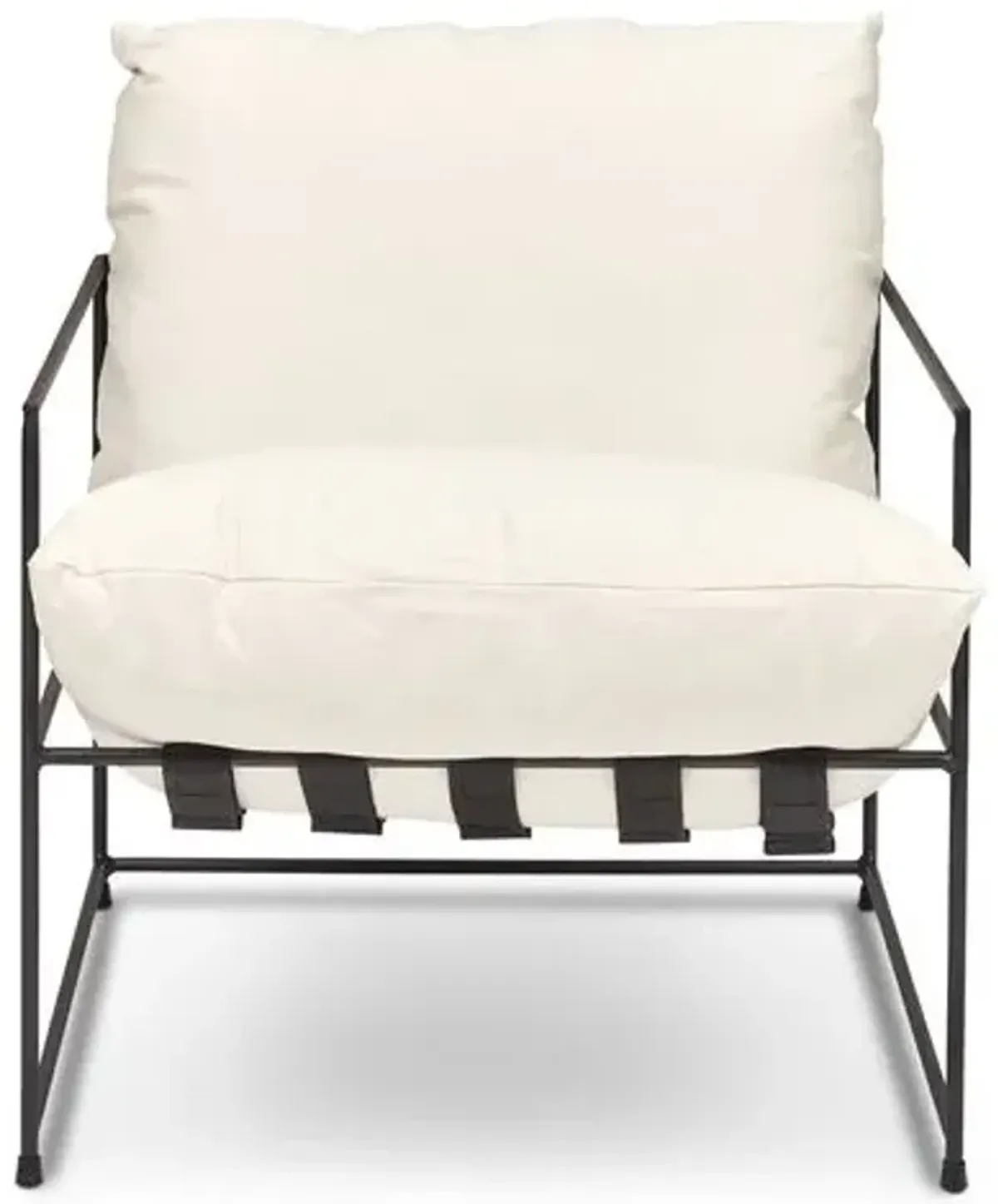 Holden Iron Accent Chair - White, Comfortable, Durable, Cushioned