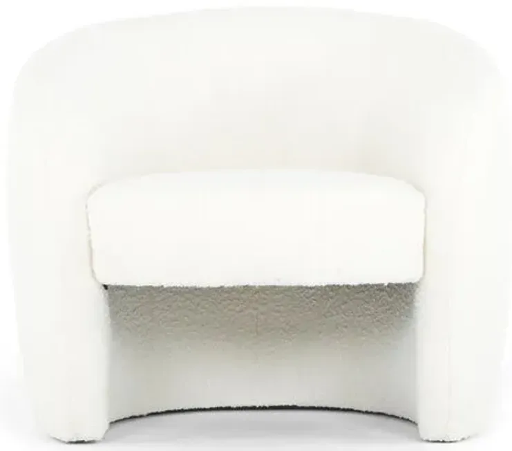 Polina Accent Chair - White, Comfortable, Durable