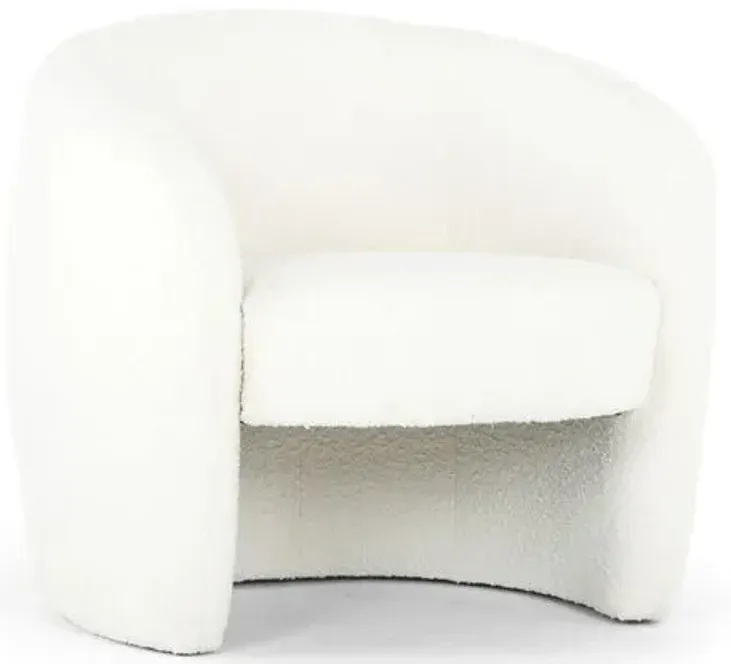 Polina Accent Chair - White, Comfortable, Durable