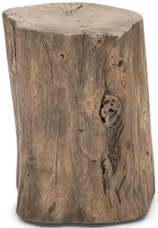 Philip Solid Wood Stump Stool/Accent Table - 17H x 13W x 13D in