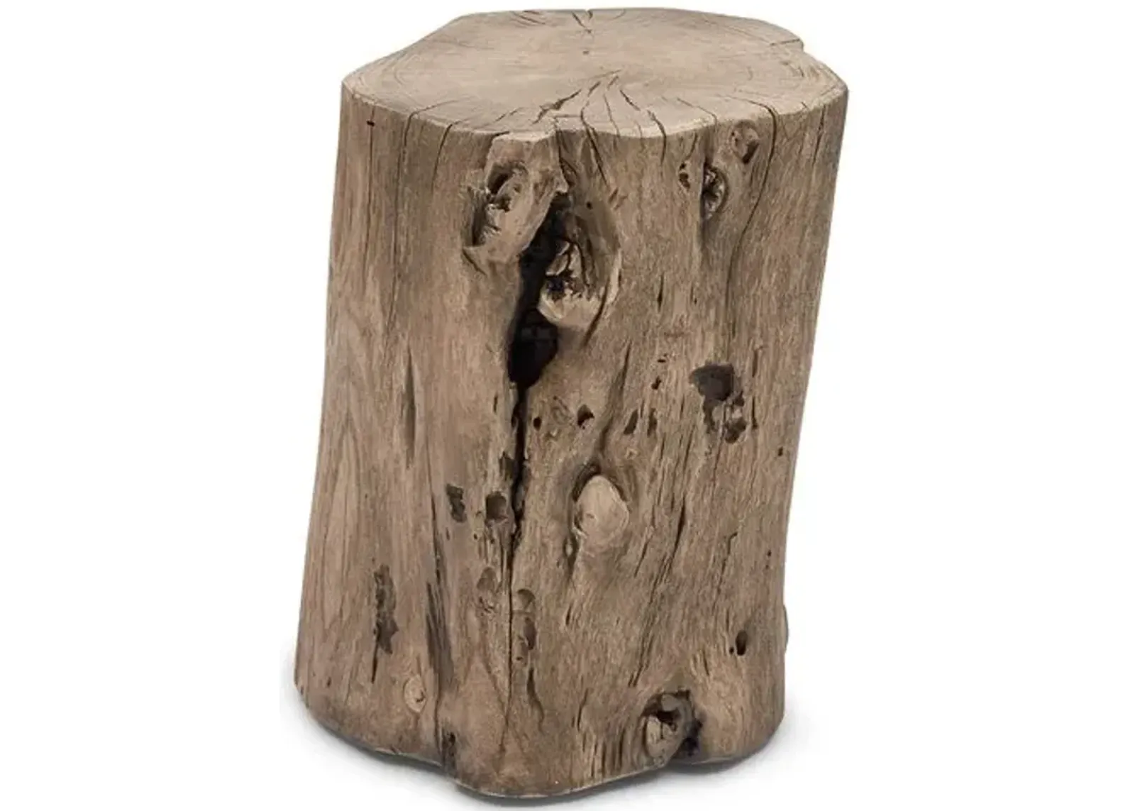 Philip Solid Wood Stump Stool/Accent Table - 17H x 13W x 13D in