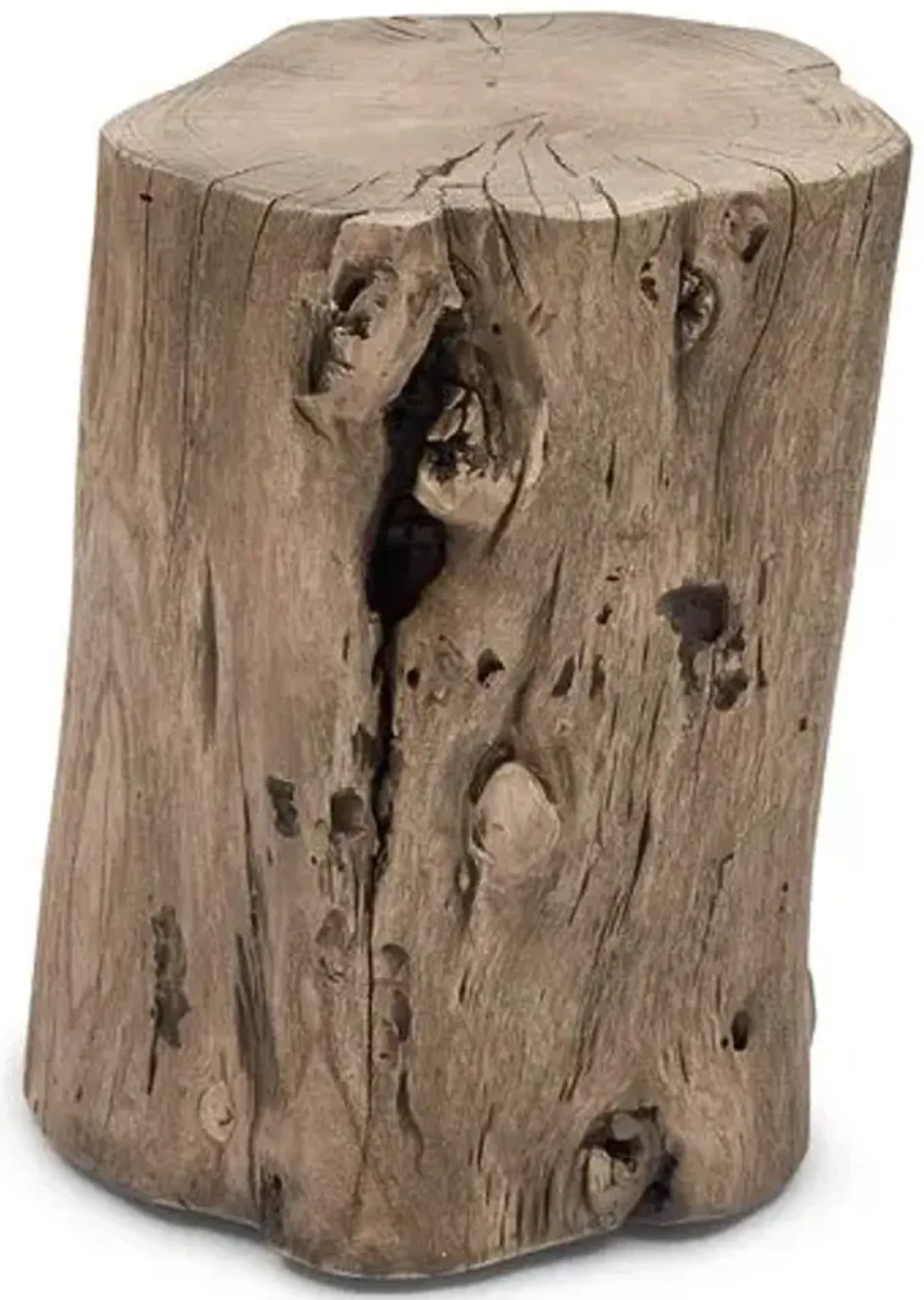 Philip Solid Wood Stump Stool/Accent Table - 17H x 13W x 13D in