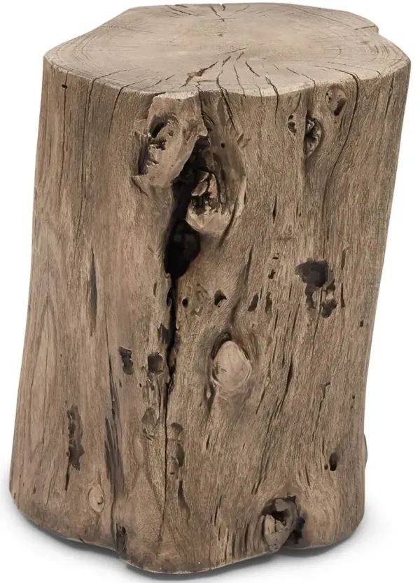 Philip Solid Wood Stump Stool/Accent Table - 17H x 13W x 13D in