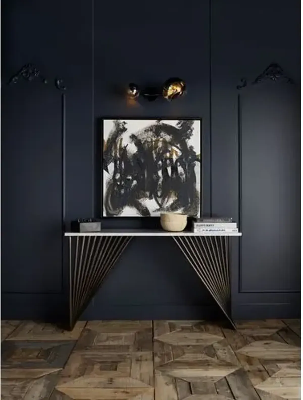 Nina Magon Marcel Console Table - Bronze/White