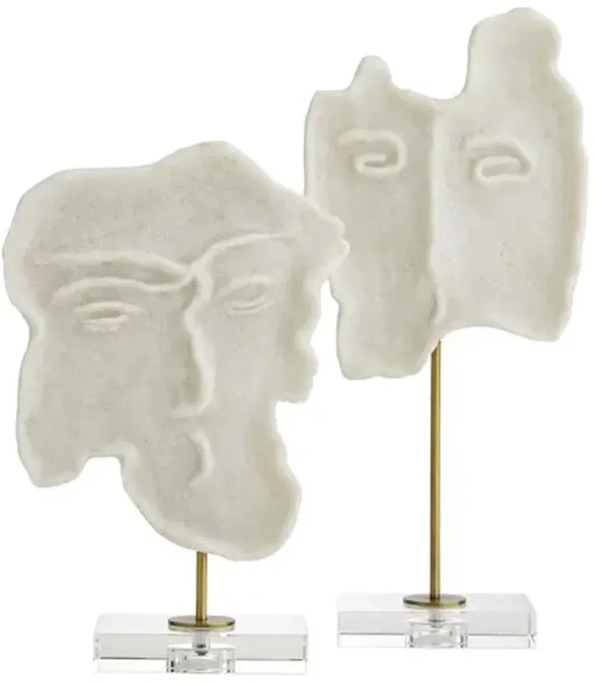 Set of 2 David Sculpture - White/Gold - Arteriors