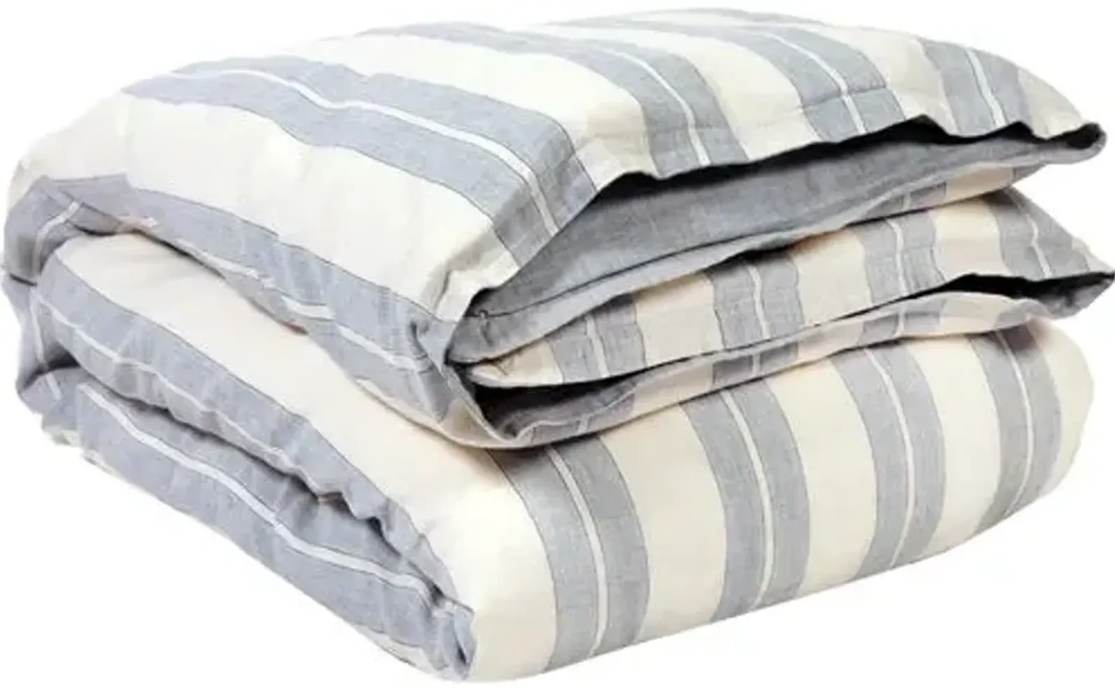 Carter Duvet Cover - Ivory/ Denim - Pom Pom at Home