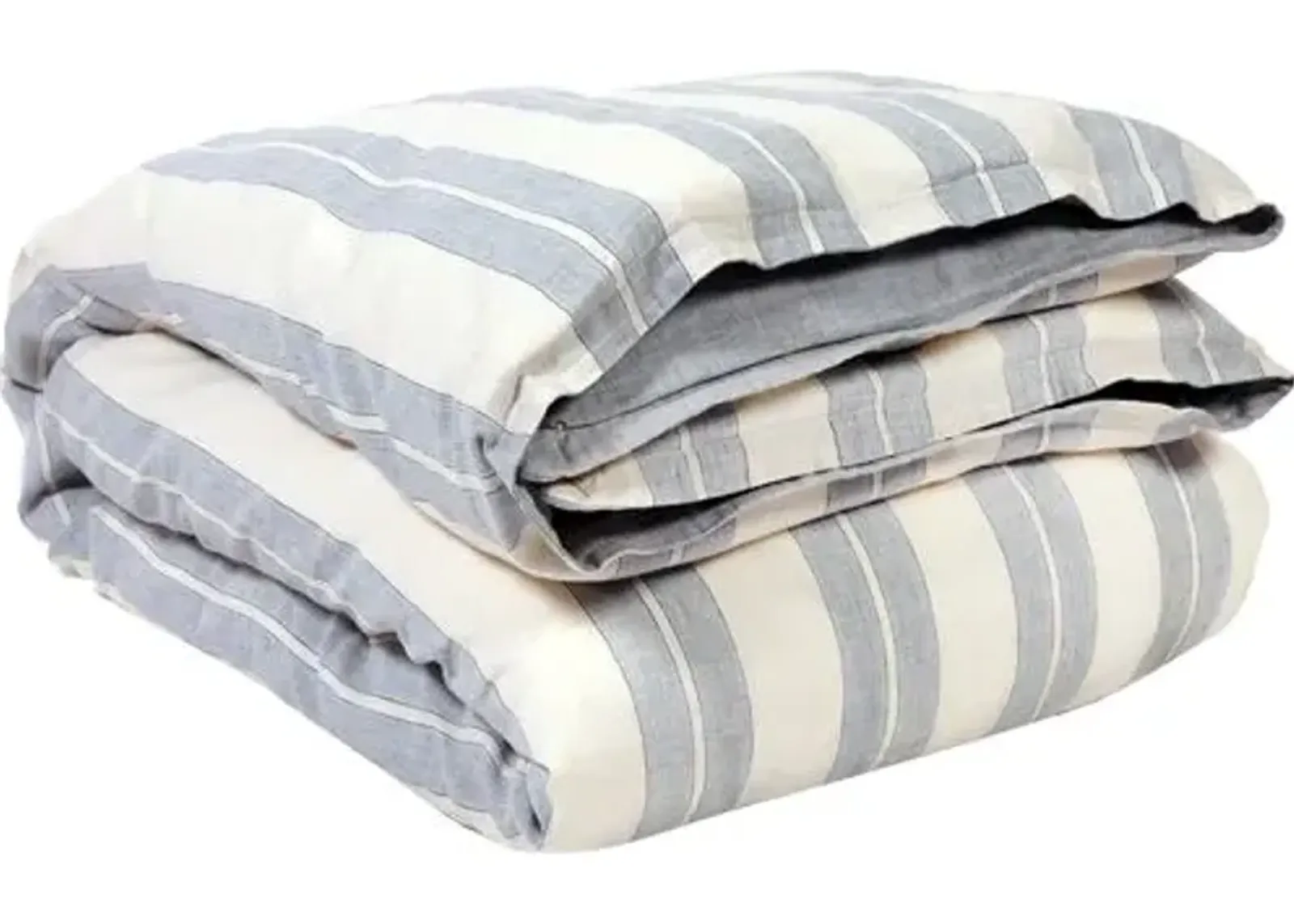 Carter Duvet Cover - Ivory/ Denim - Pom Pom at Home