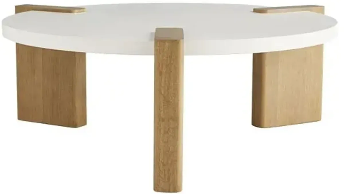 Forrest Coffee Table - White/Natural - Arteriors