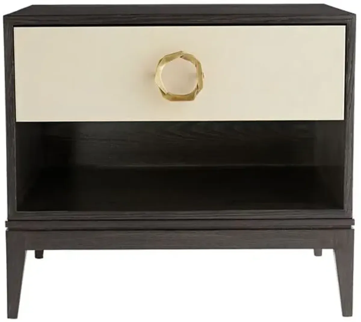 Fitz End Table - Dark Brown/Cream - Arteriors - Black