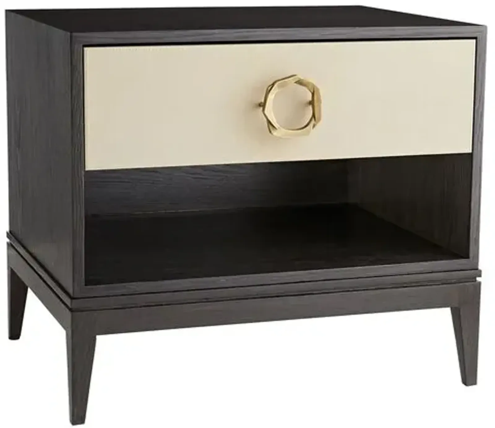 Fitz End Table - Dark Brown/Cream - Arteriors - Black