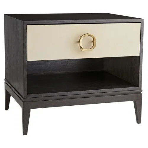 Fitz End Table - Dark Brown/Cream - Arteriors - Black