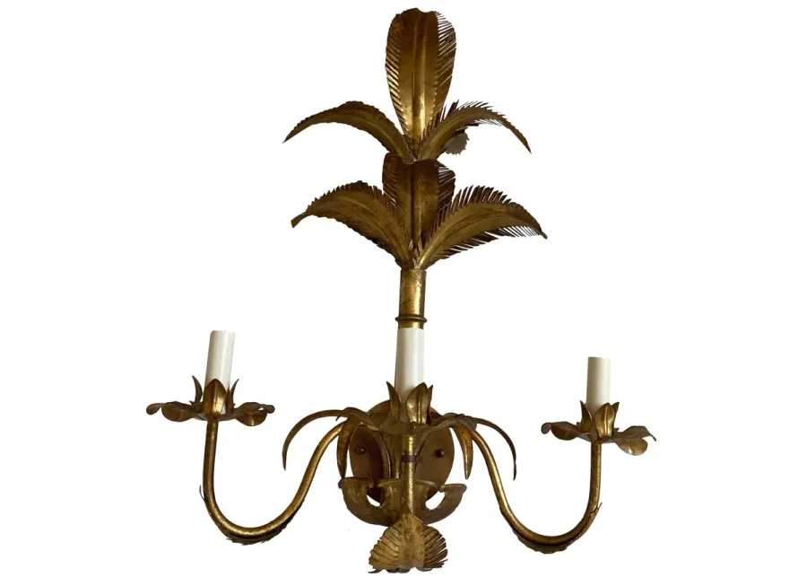 Italian Palm Topiary Sconce - C the Light Interiors - Gold