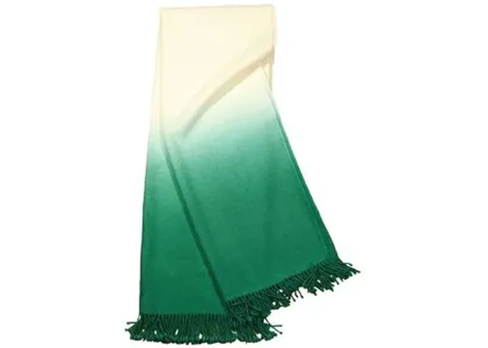 Dip Dyed Alpaca Throw - Johanna Howard - Green - Lightweight, Soft, Warm, Alpaca Wool