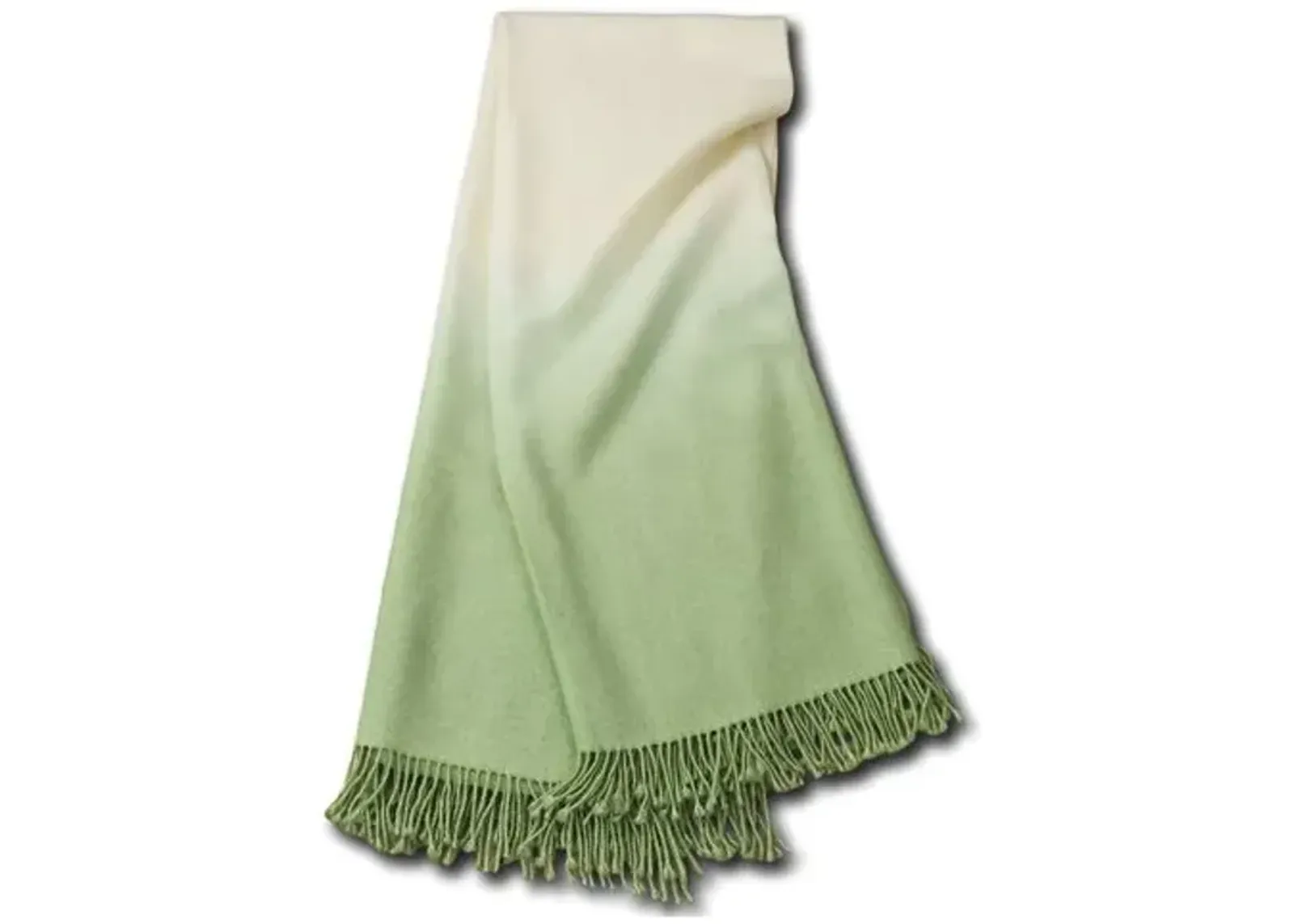 Dip Dyed Alpaca Throw - Johanna Howard - Green - Lightweight, Soft, Warm, Alpaca Wool