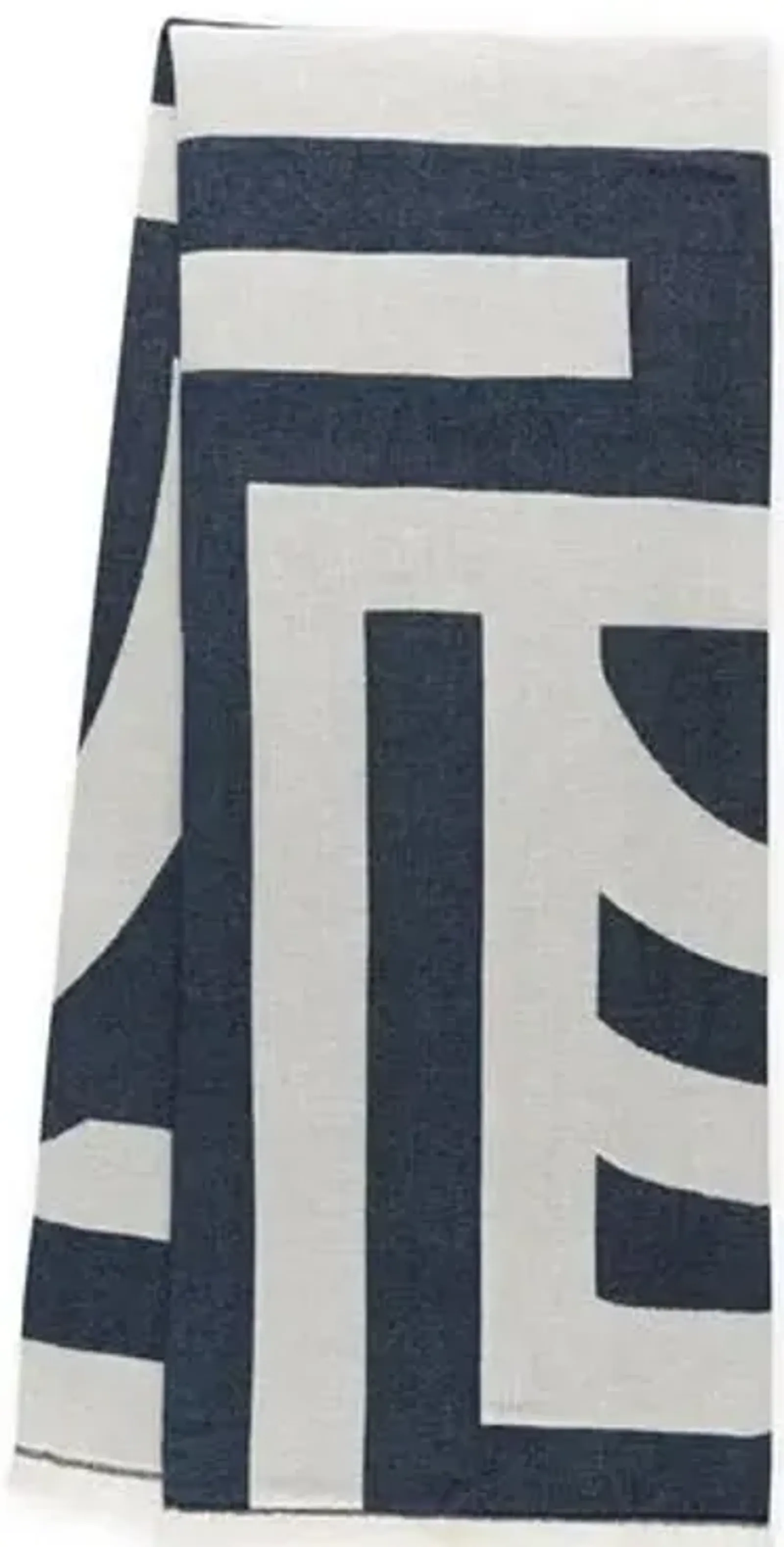 Deco Cotton Throw - Midnight Blue/Natural - Johanna Howard - Reversible