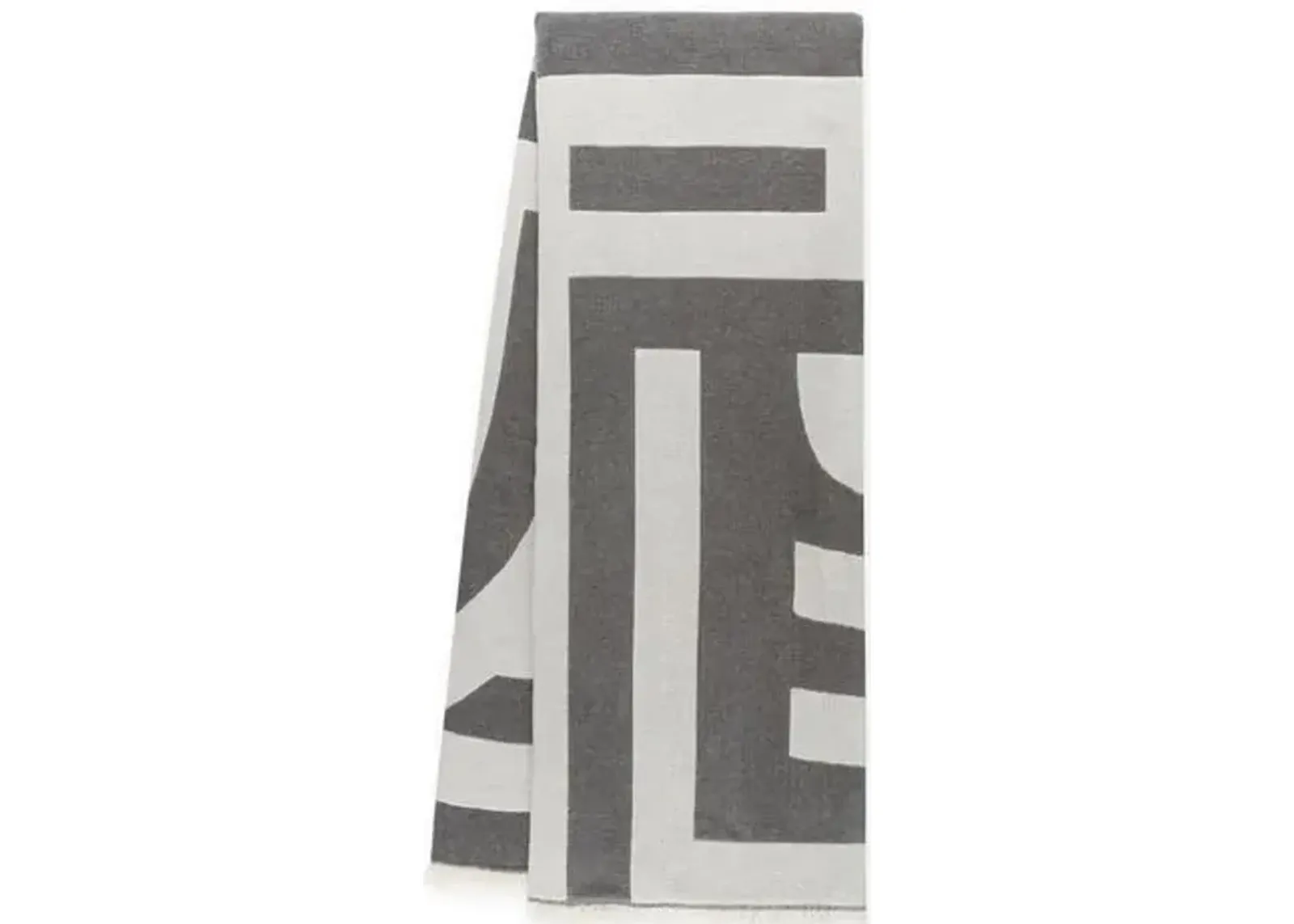 Deco Cotton Throw - Pewter Gray/Natural - Johanna Howard - Reversible