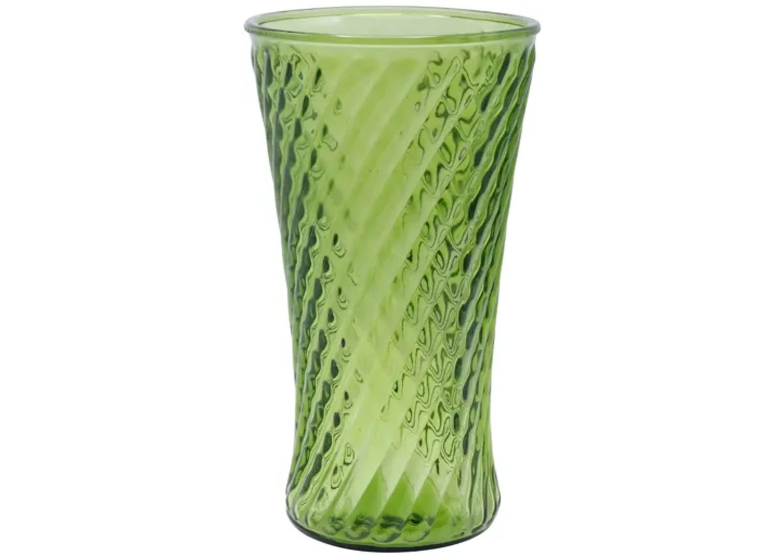 Pressed Green Glass Vase - Interesting Things