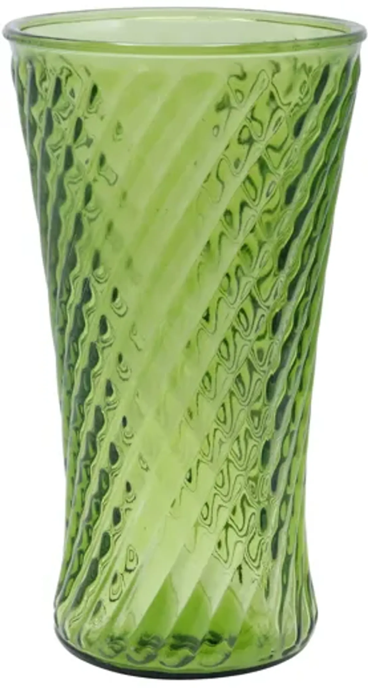 Pressed Green Glass Vase - Interesting Things