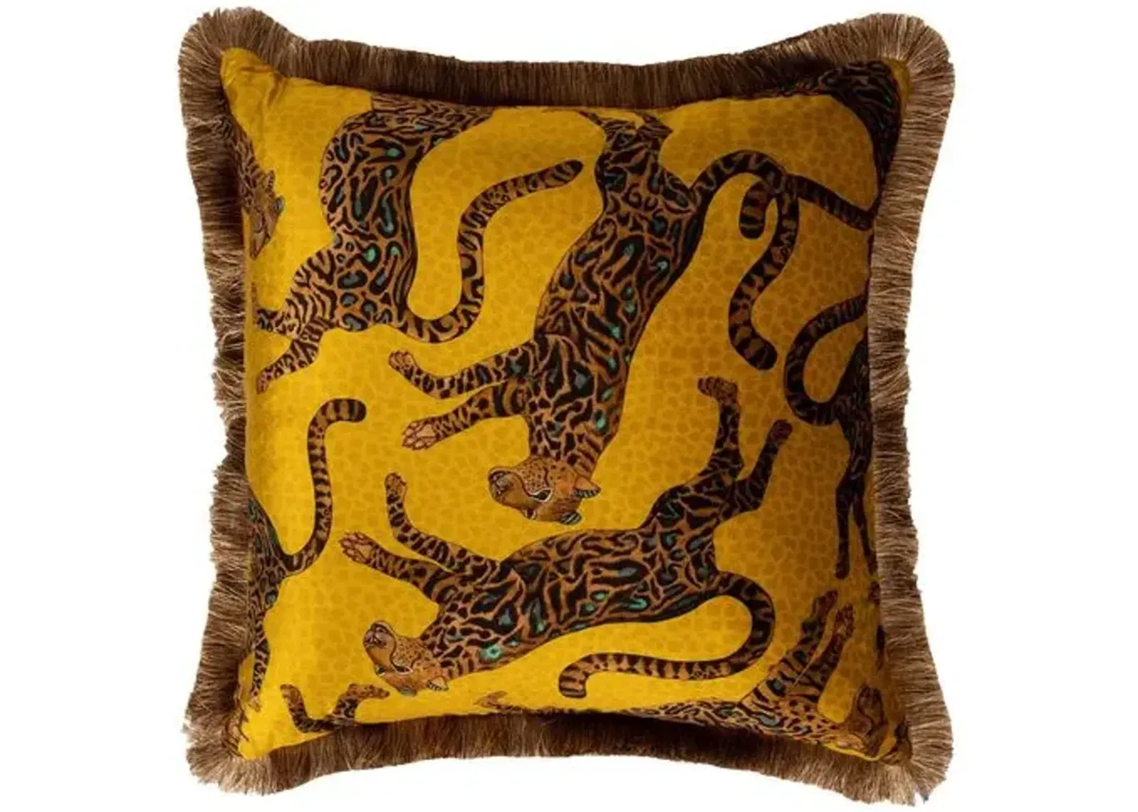 Cheetah Kings 24x24 Pillow - Gold Velvet - Ngala Trading Co.