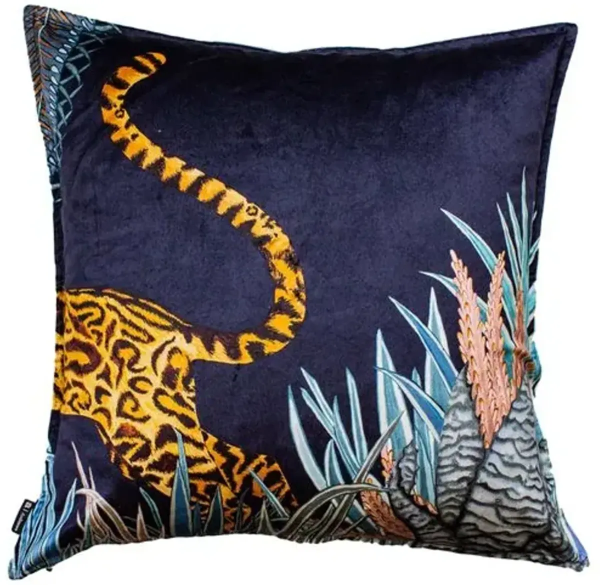 Cheetah Kings 24x24 Pillow - Tanzanite Velvet - Ngala Trading Co.